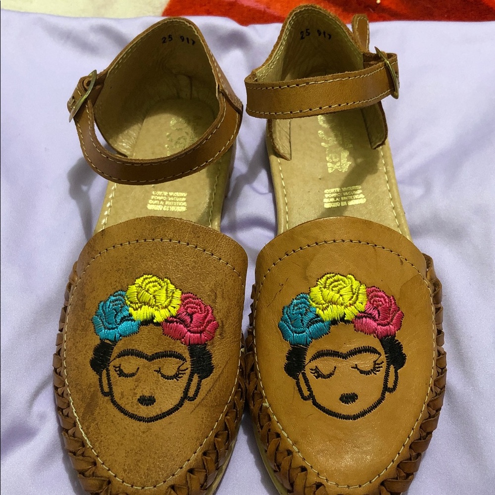 Embroidered Brown Women's Shoes